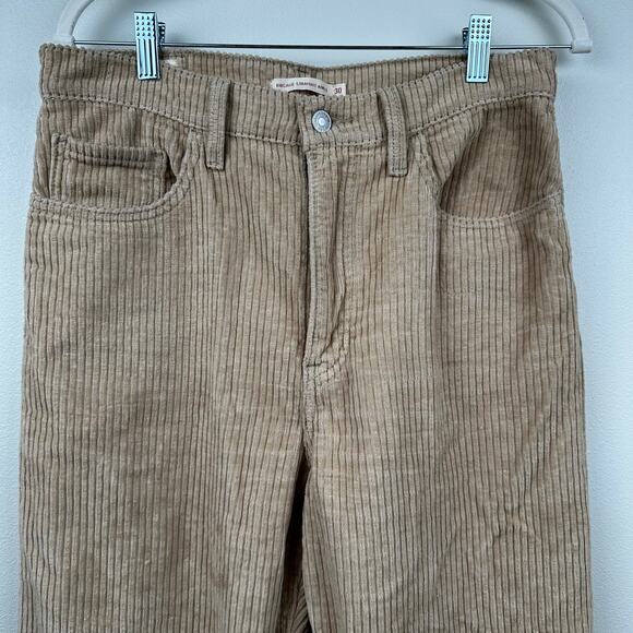 Levi's Corduroy Ribcage Pants Straight Ankle High Rise Women's Tan Size 30 - Picture 4 of 12